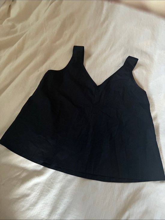 Tibi Tops - Tibi Black V-Neck Wide-Strap Tank Top